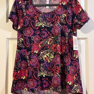 LuLaRoe Multicolor Paisley Short Sleeve Top